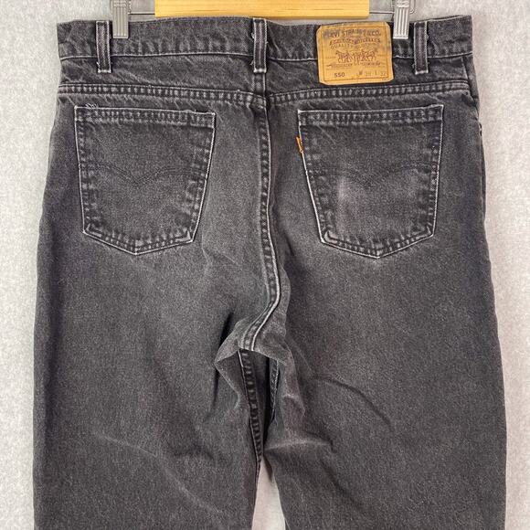 Vintage Levis Mens 38x32 Orange Tab Black 550 Jeans Made in USA - Picture 6 of 11